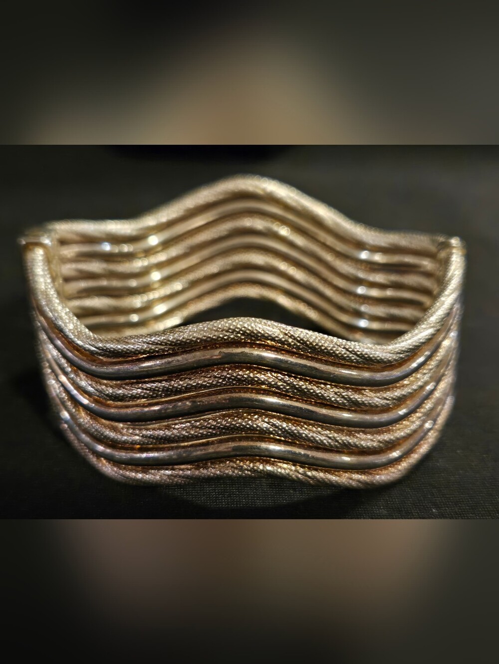 Milor Italy Sterling Silver Wave Stackable Cuff Bracelet - Women Jewelry